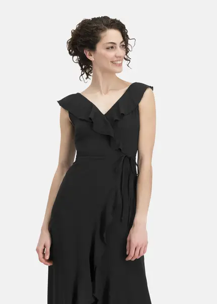 Nicowa Elegant chiffon dress with plain-coloured fabric – DINOWA in BLACKarticle number NC6A22001019E-002 Versandkostenfrei