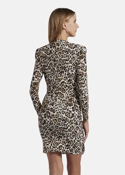 Nicowa Draped mini dress - MICIMA in BLACK LEOarticle number NC8A22008017E-151 Begrenztes Angebot