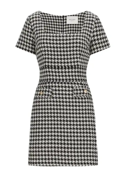 Nicowa Sheath bouclé dress VANTREA in BLACK MULTICOLORarticle number NC8A22509019E-002 Jubiläumsangebot