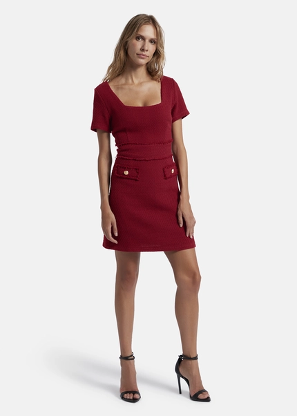 Nicowa Sheath bouclé dress VANTREA in dark berryarticle number NC8A22504034E-011 Lagerräumung