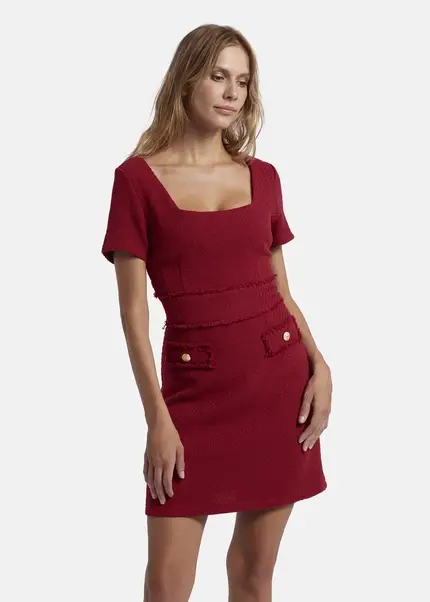 Nicowa Sheath bouclé dress VANTREA in dark berryarticle number NC8A22504034E-011 Lagerräumung