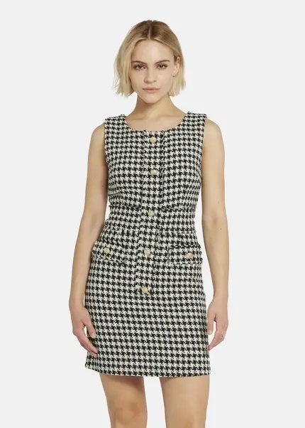 Nicowa Short bouclé dress CHIMORA in BLACK MULTICOLORarticle number NC8A22503019E-002 Online Outlet