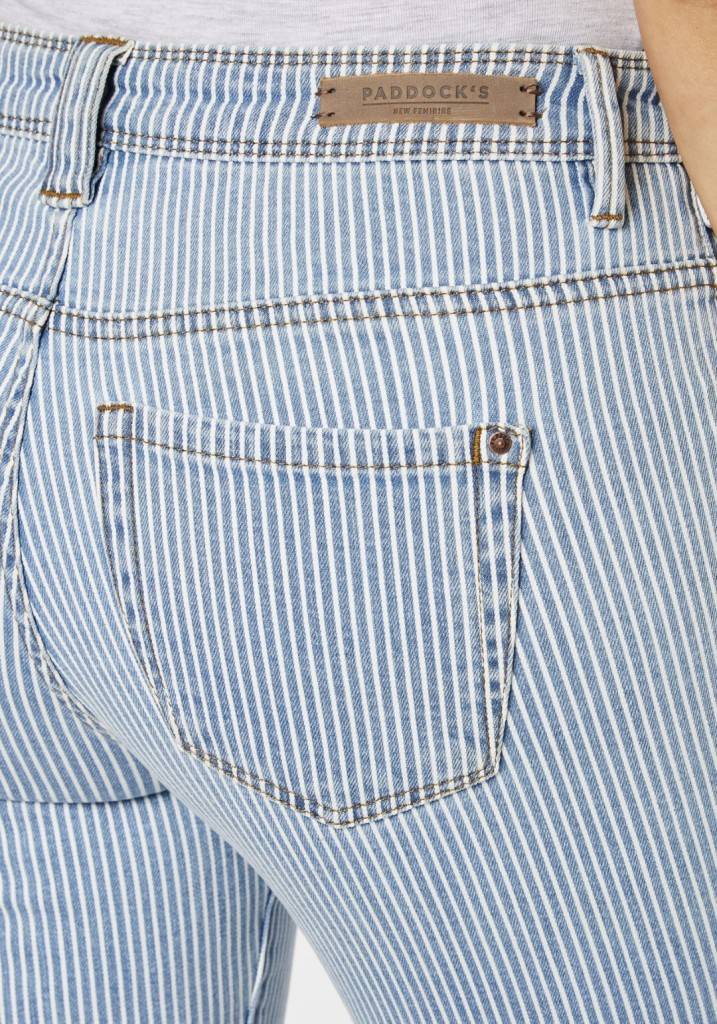 Paddocks LUCY Bermuda schmale Passform - light blue striped Fabrik Onlineshop