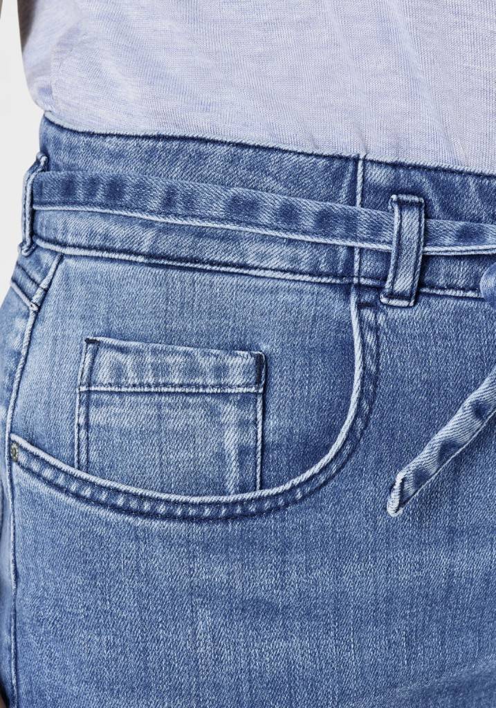 Paddocks CARO SOFT DENIM bequeme Passform - mid blue heavy wash with 3D pleats Heißer Verkauf