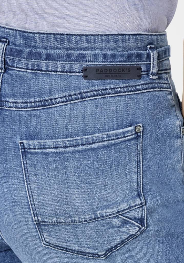 Paddocks CARO SOFT DENIM bequeme Passform - mid blue heavy wash with 3D pleats Heißer Verkauf