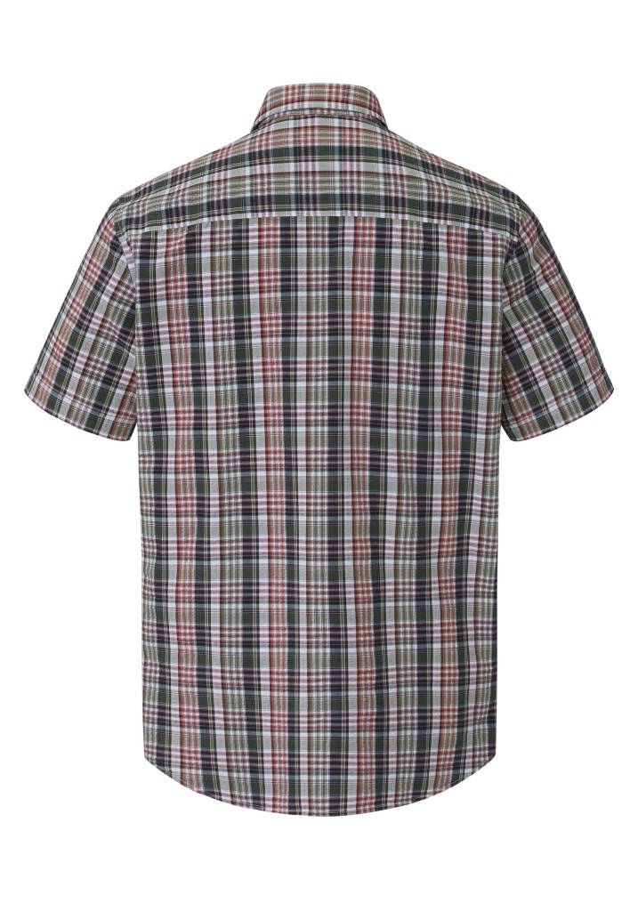 Paddocks Short sleeve seersucker check shirt normale Passform - khaki Auslauf