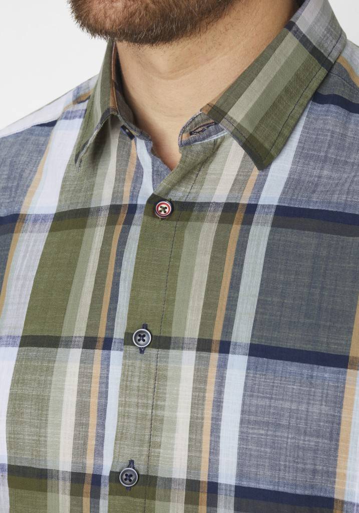 Paddocks Short sleeve shirt big check normale Passform - khaki Angebote