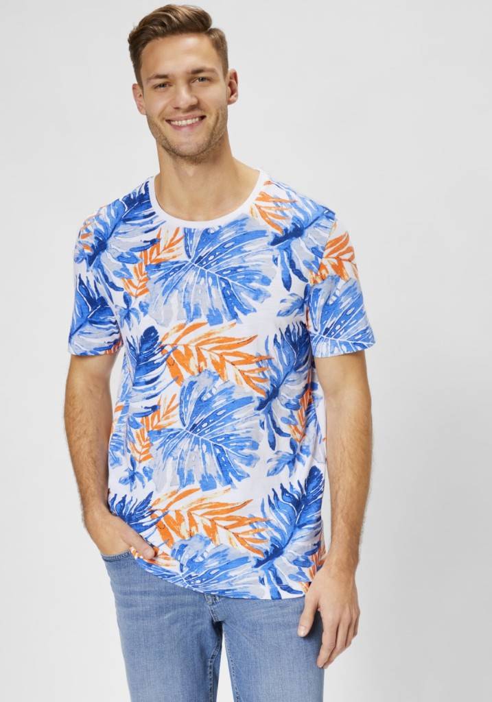 Paddocks round neck all over print normale Passform - white Hotsell