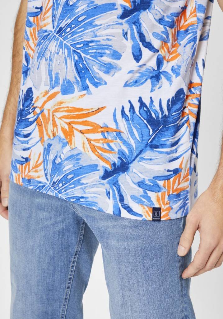 Paddocks round neck all over print normale Passform - white Hotsell