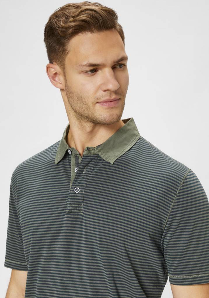 Paddocks Polo stripe jersey normale Passform - dusty olive im Angebot