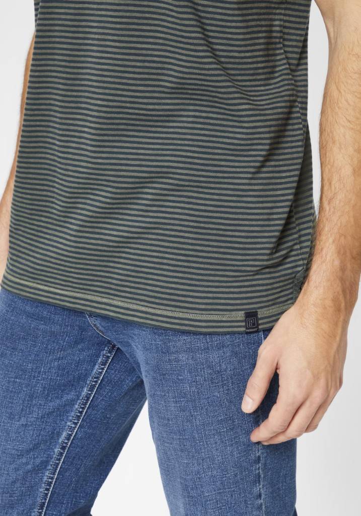 Paddocks Polo stripe jersey normale Passform - dusty olive im Angebot
