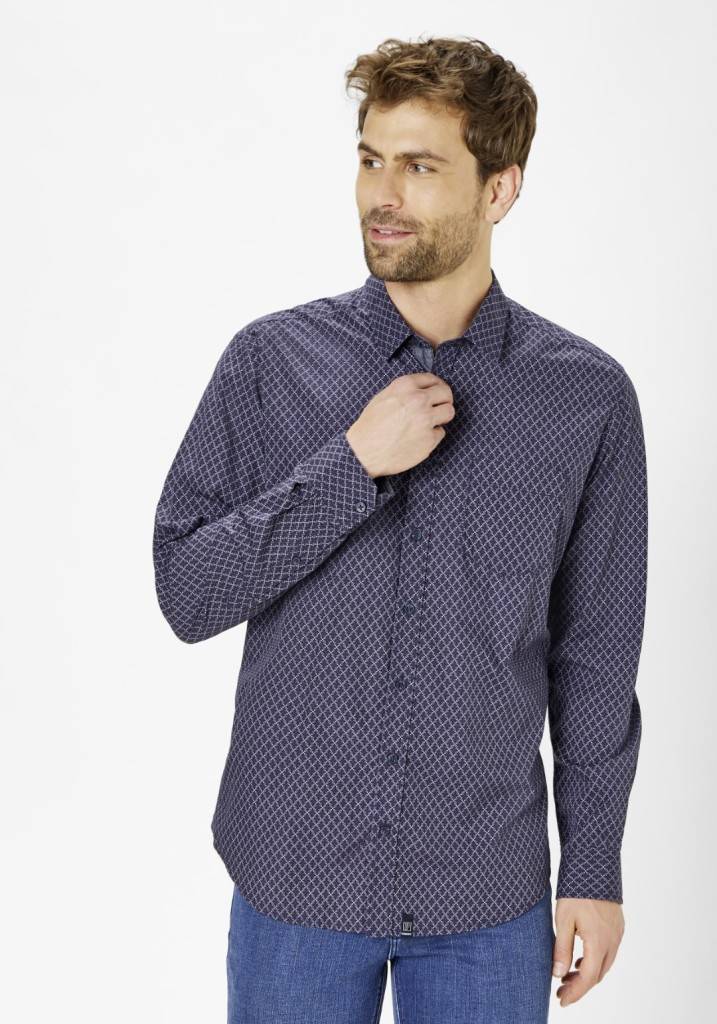 Paddocks shirt with 1 bust pocket normale Passform - Red Fabrikverkauf