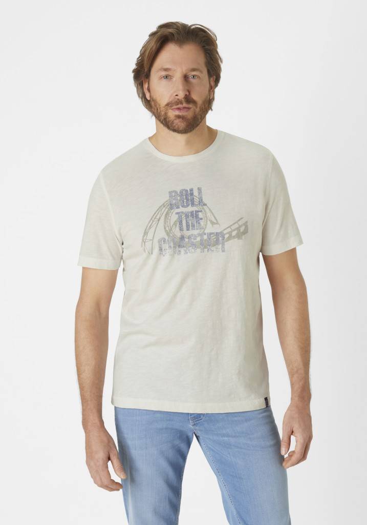 Paddocks Short sleeve roundneck shirt normale Passform - off white Limitierter Zeitrabatt
