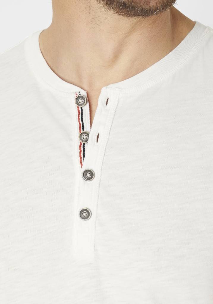 Paddocks Short sleeve henley shirt, single jersey normale Passform - off white Fabrik Onlineshop