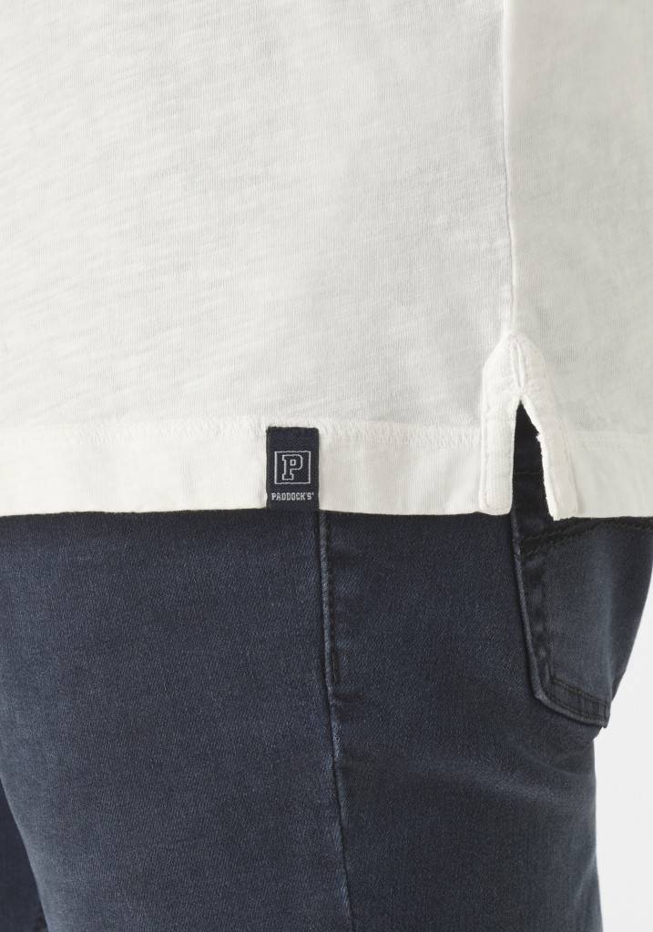 Paddocks Short sleeve henley shirt, single jersey normale Passform - off white Fabrik Onlineshop