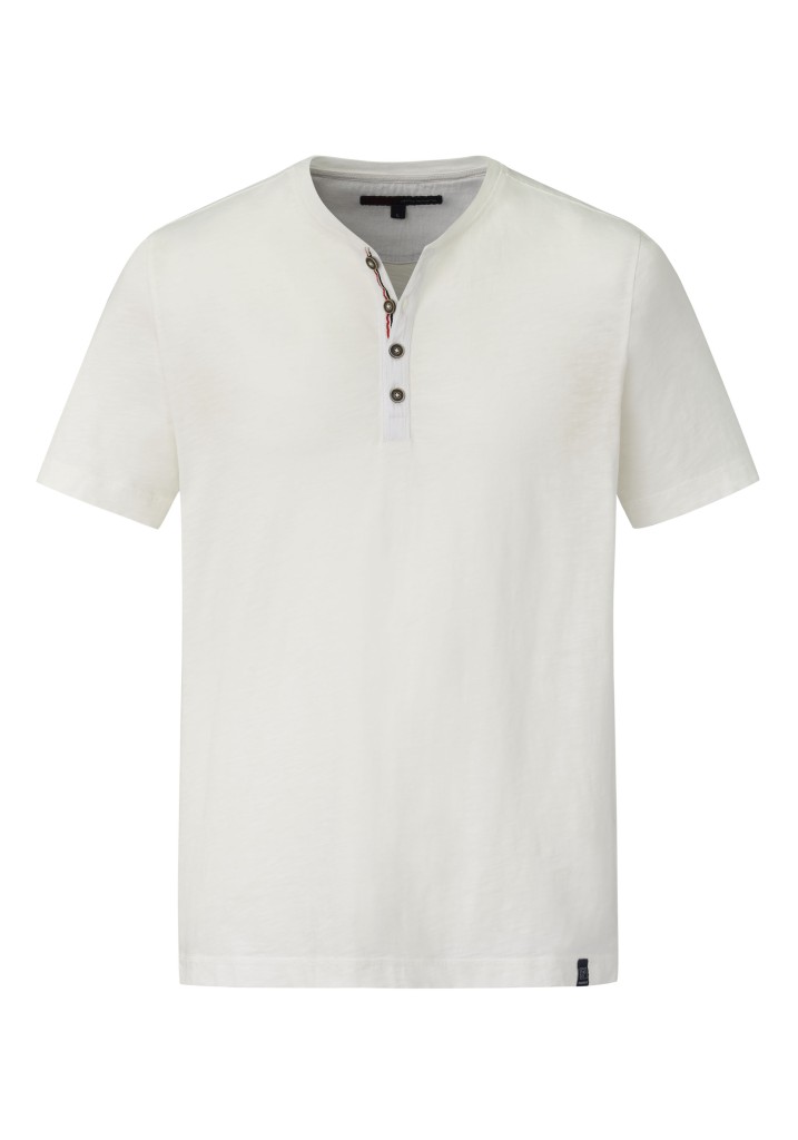 Paddocks Short sleeve henley shirt, single jersey normale Passform - off white Fabrik Onlineshop
