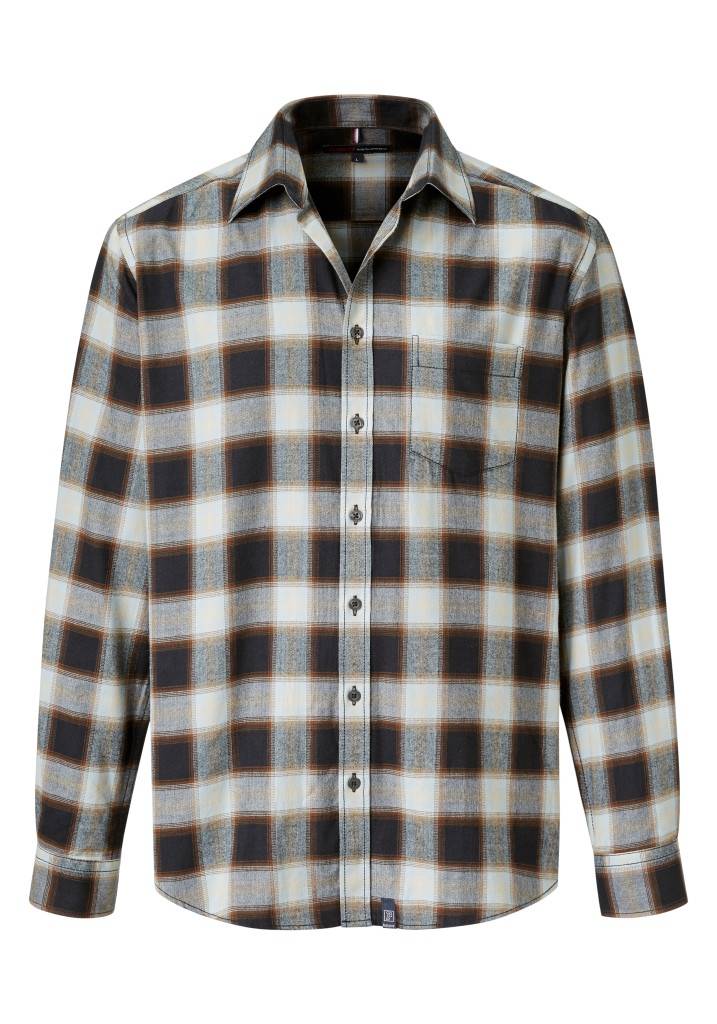Paddocks Long sleeve herringbone check shirt with pocket normale Passform - night blue Fabrikpreis
