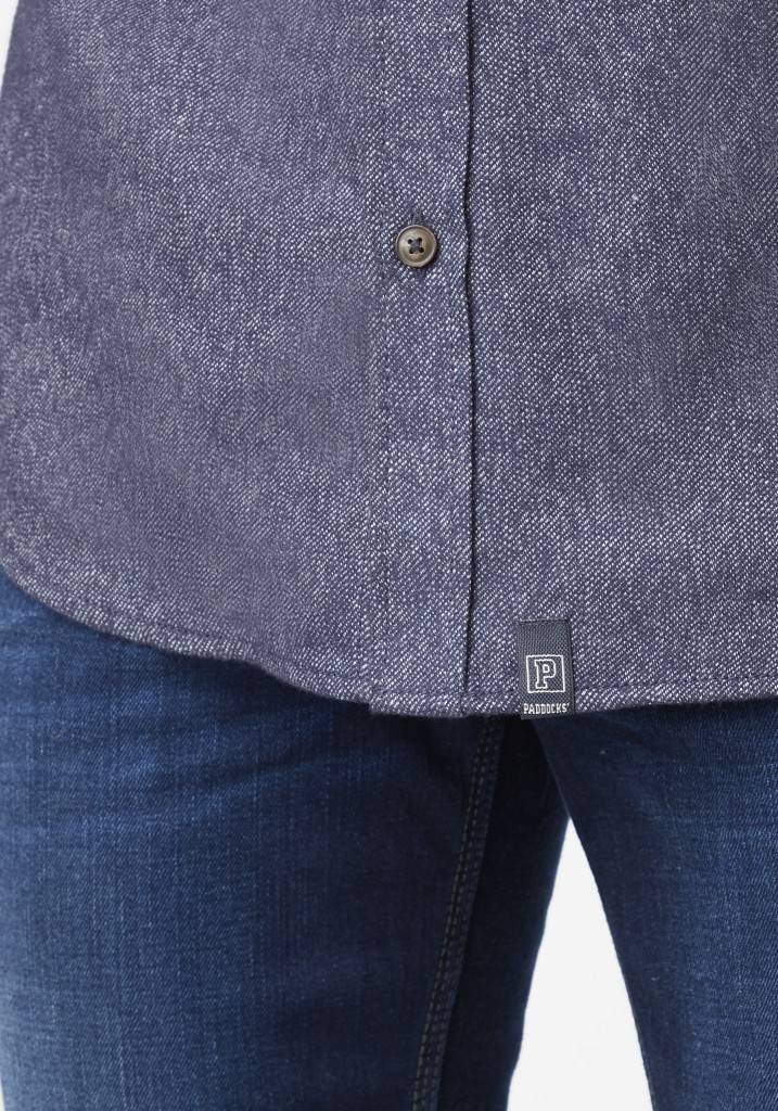 Paddocks Long sleeve shirt with pocket normale Passform - blue melange Sonderangebot