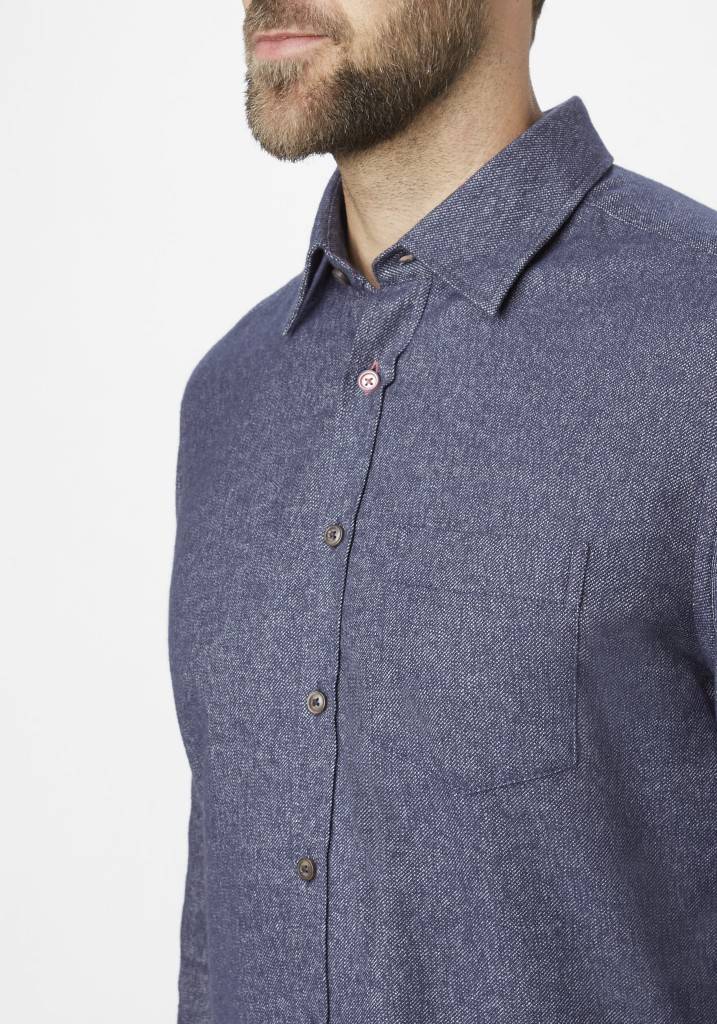 Paddocks Long sleeve shirt with pocket normale Passform - blue melange Sonderangebot