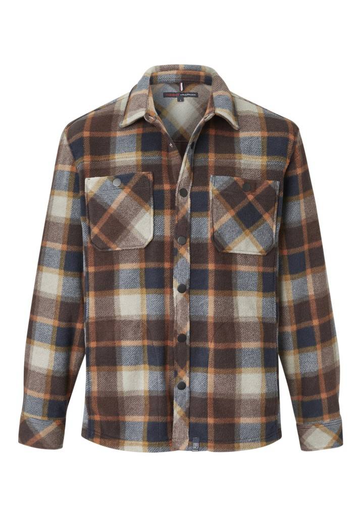 Paddocks Check Fleece jacket with pockets normale Passform - ginger bread Rabatt