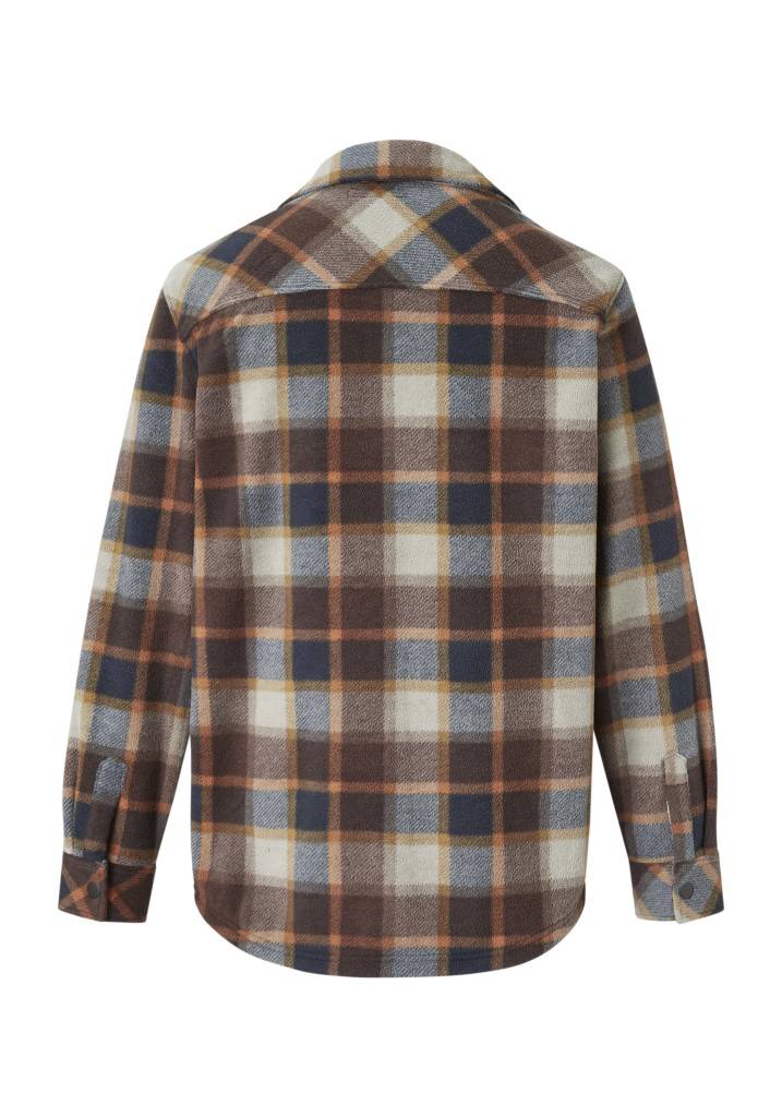 Paddocks Check Fleece jacket with pockets normale Passform - ginger bread Rabatt