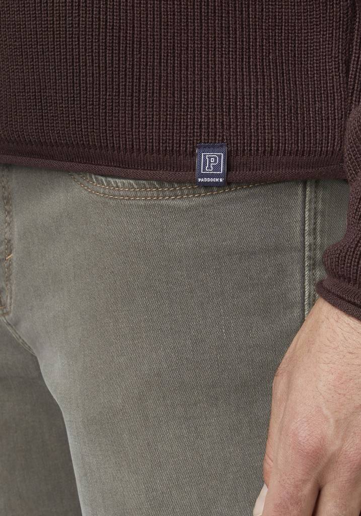 Paddocks Round neck melange knit pullover normale Passform - mocca Versandkostenfrei
