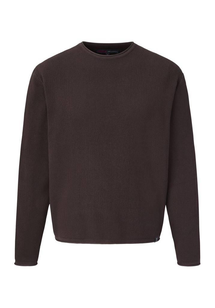 Paddocks Round neck melange knit pullover normale Passform - mocca Versandkostenfrei