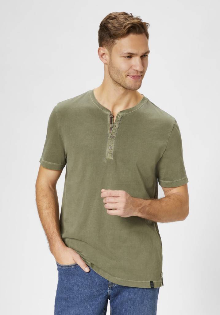 Paddocks Henley single jersey normale Passform - dusty olive Flash Sale