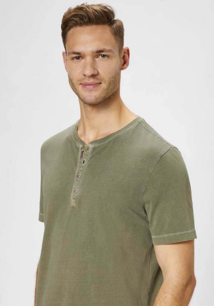 Paddocks Henley single jersey normale Passform - dusty olive Flash Sale