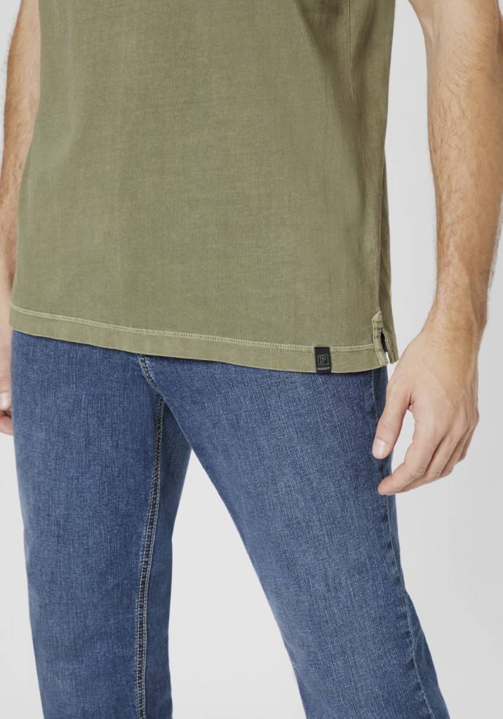 Paddocks Henley single jersey normale Passform - dusty olive Flash Sale