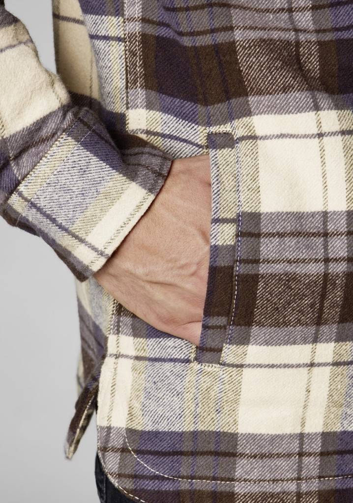 Paddocks flanell check overshirt with two pockets normale Passform - olive Online Shopping