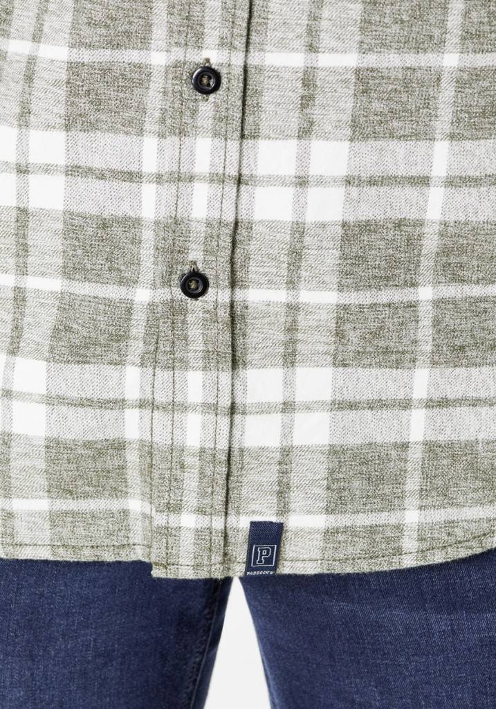 Paddocks Flannel check shirt with 2 bust pockets normale Passform - green Preisnachlass