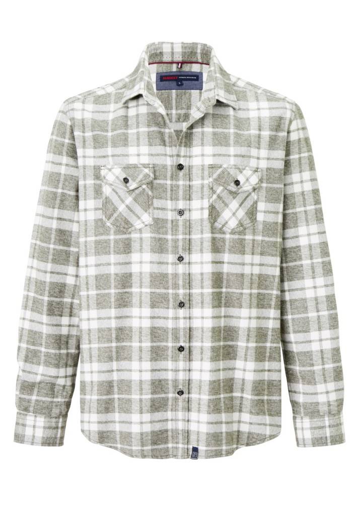 Paddocks Flannel check shirt with 2 bust pockets normale Passform - green Preisnachlass