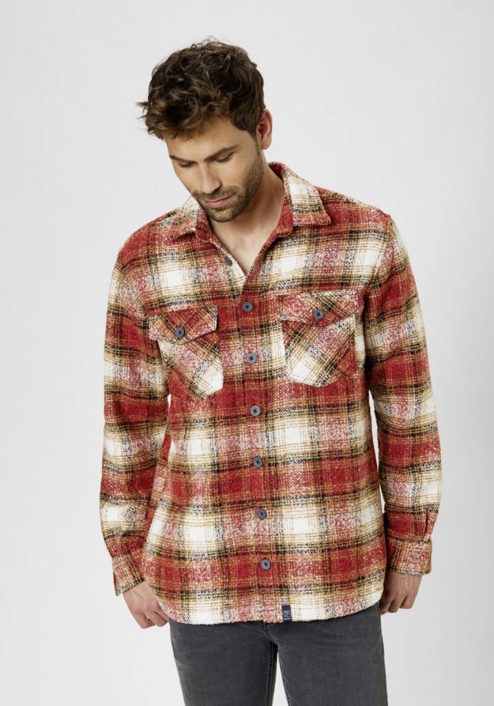 Paddocks Overshirt big check with 2 bust pockets normale Passform - Red Saisonale Angebote