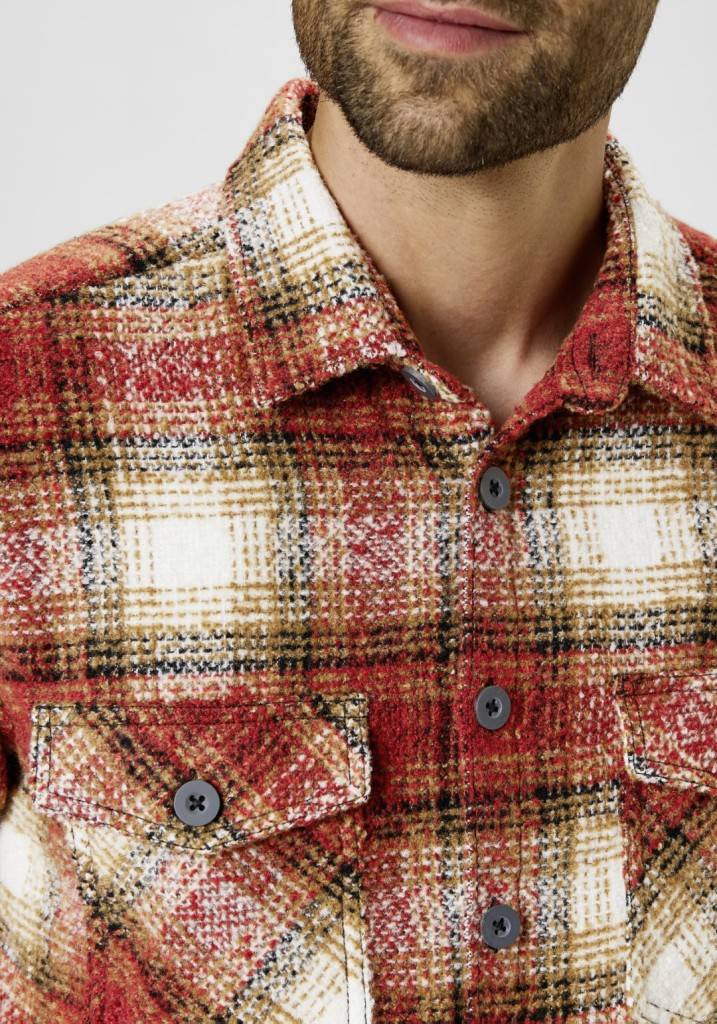 Paddocks Overshirt big check with 2 bust pockets normale Passform - Red Saisonale Angebote