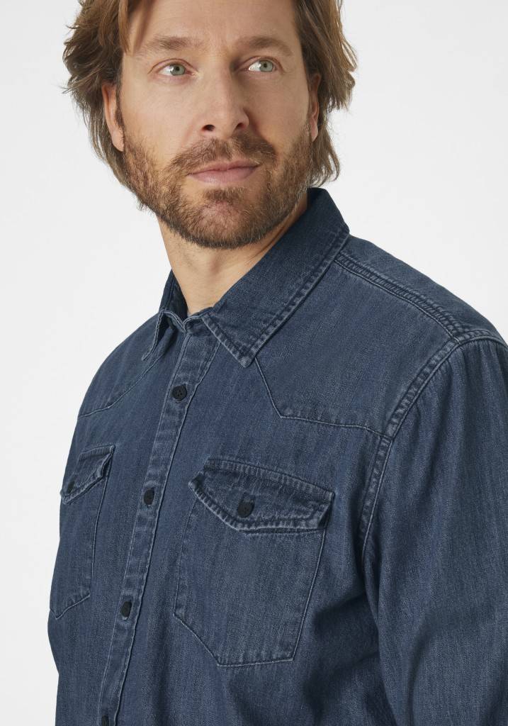 Paddocks Long sleeve shirt normale Passform - medium blue Im Verkauf
