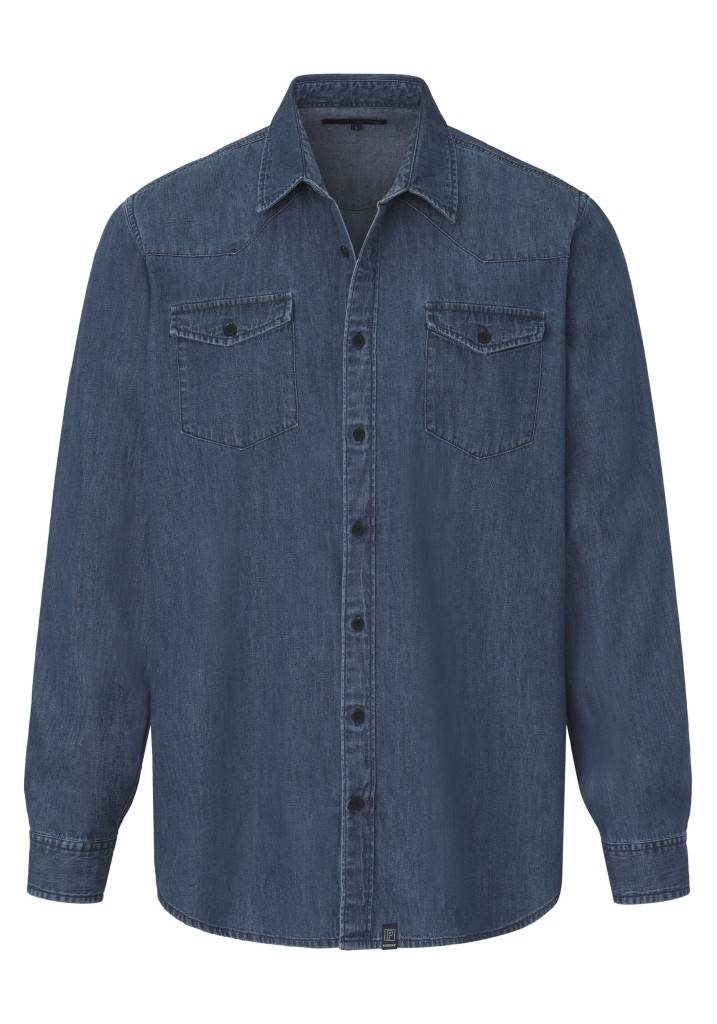 Paddocks Long sleeve shirt normale Passform - medium blue Im Verkauf