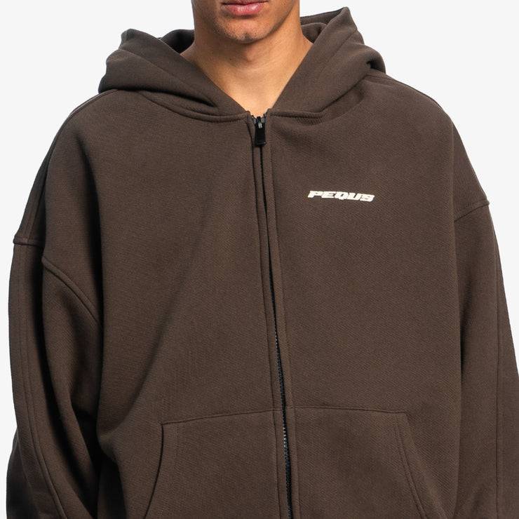 Pequs Plágia Chest Logo Zip Hoodie Heißer Verkauf