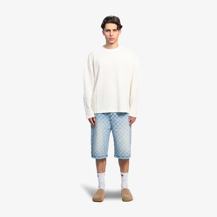 Pequs Aether Monogram Denim Jorts Zeitbegrenzte Promotion
