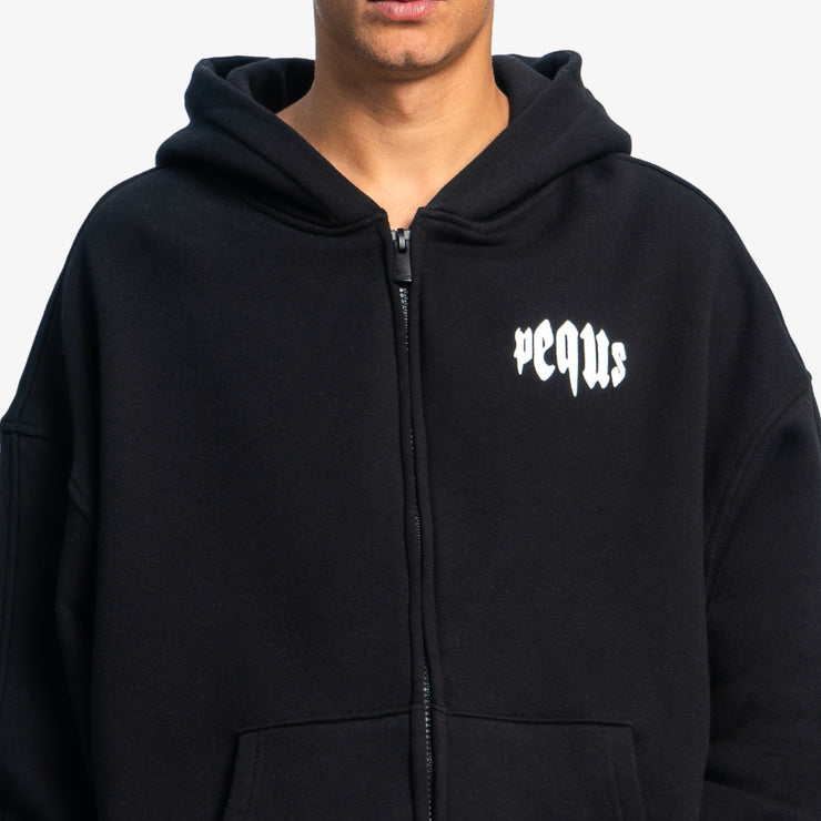 Pequs Mythic Chest Logo Zip Hoodie Lagerräumung