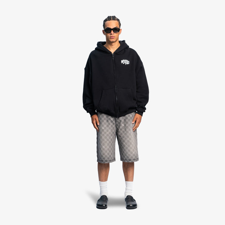 Pequs Mythic Chest Logo Zip Hoodie Lagerräumung
