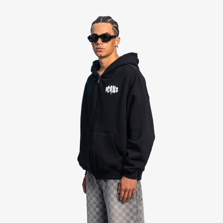 Pequs Mythic Chest Logo Zip Hoodie Lagerräumung