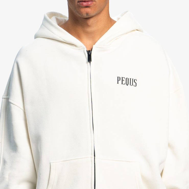 Pequs Back Logo Zip Hoodie Kostenlose Rückgabe