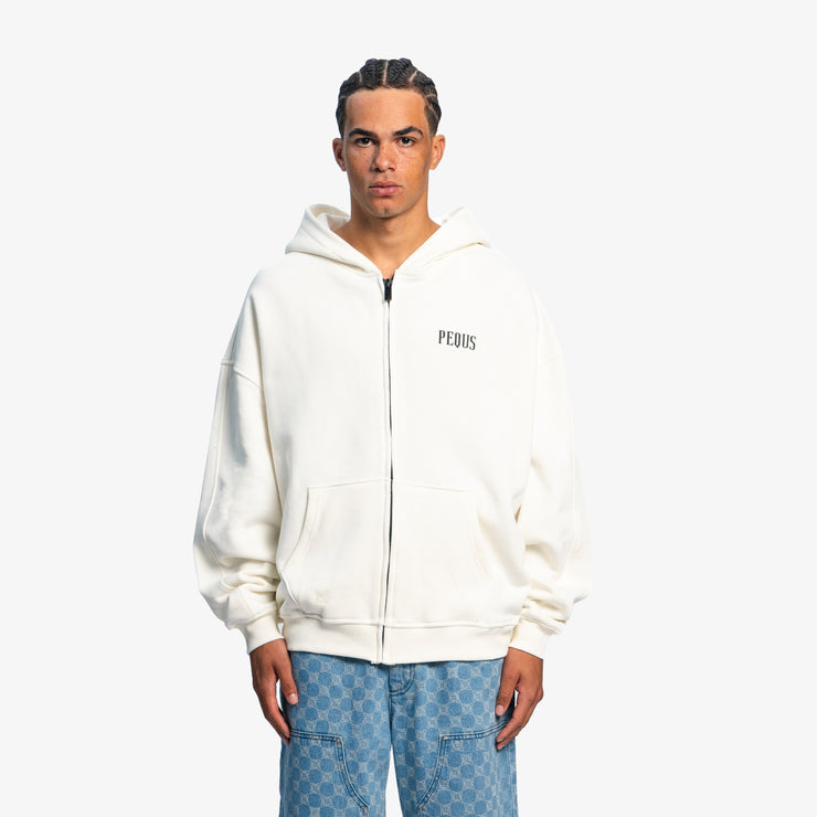 Pequs Back Logo Zip Hoodie Kostenlose Rückgabe