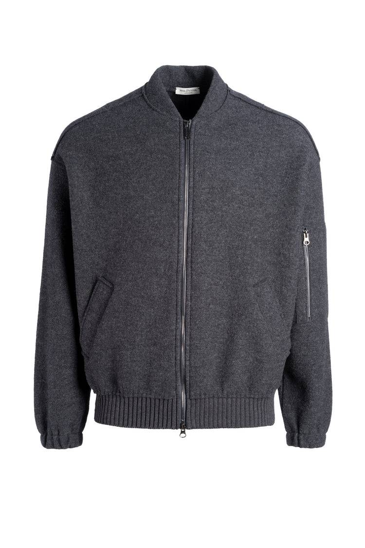 Phil Petter Woll-Walk-Bomberjacke aus Merinowolle, Oversized Fit Super Sparpreis