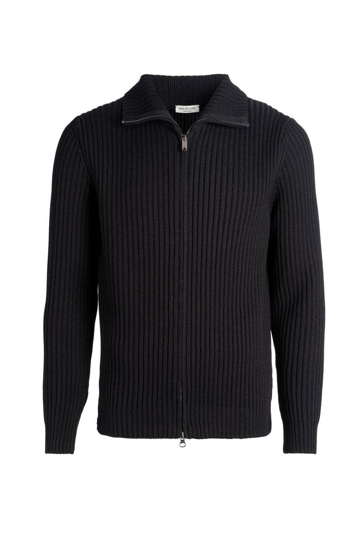 Phil Petter Zippjacke aus Merinowolle, breiter Ripp-Strick Wochenangebot