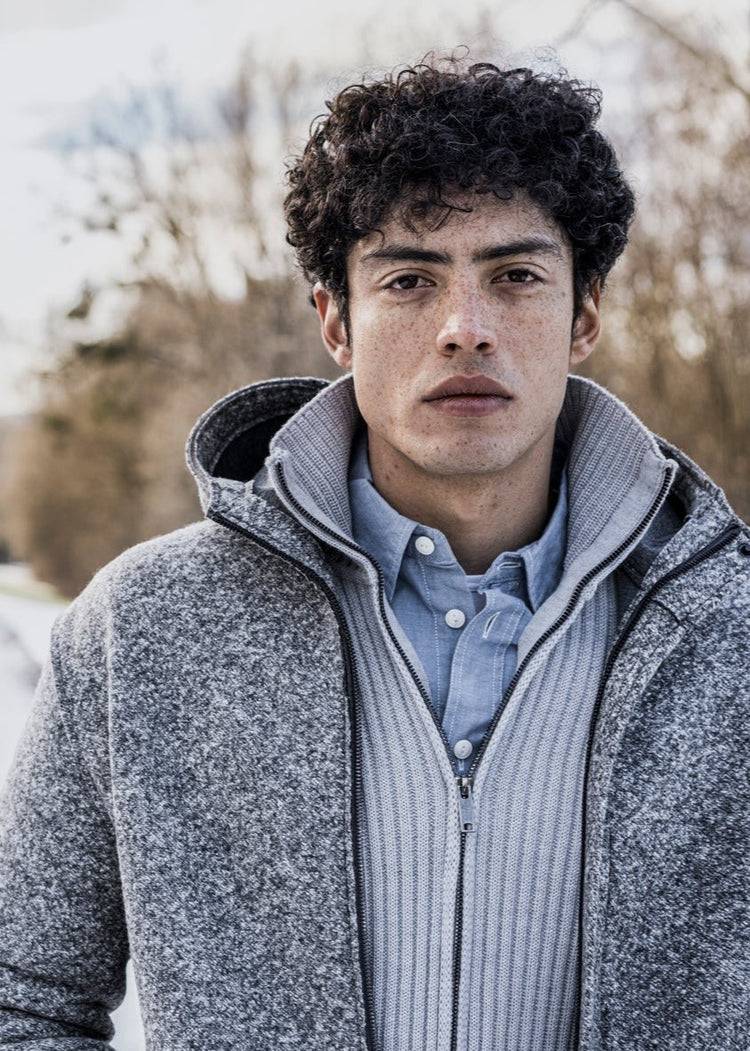 Phil Petter Zippjacke aus Merinowolle, breiter Ripp-Strick Wochenangebot