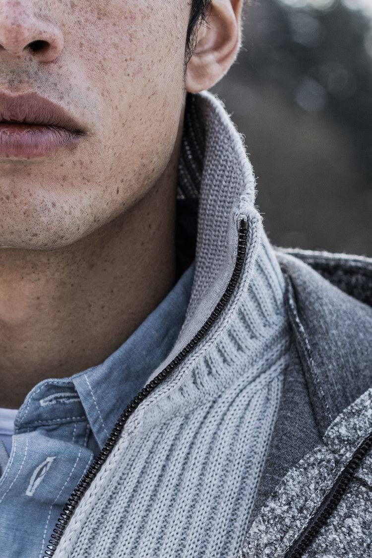 Phil Petter Zippjacke aus Merinowolle, breiter Ripp-Strick Wochenangebot