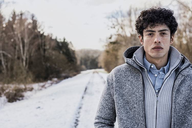 Phil Petter Zippjacke aus Merinowolle, breiter Ripp-Strick Wochenangebot