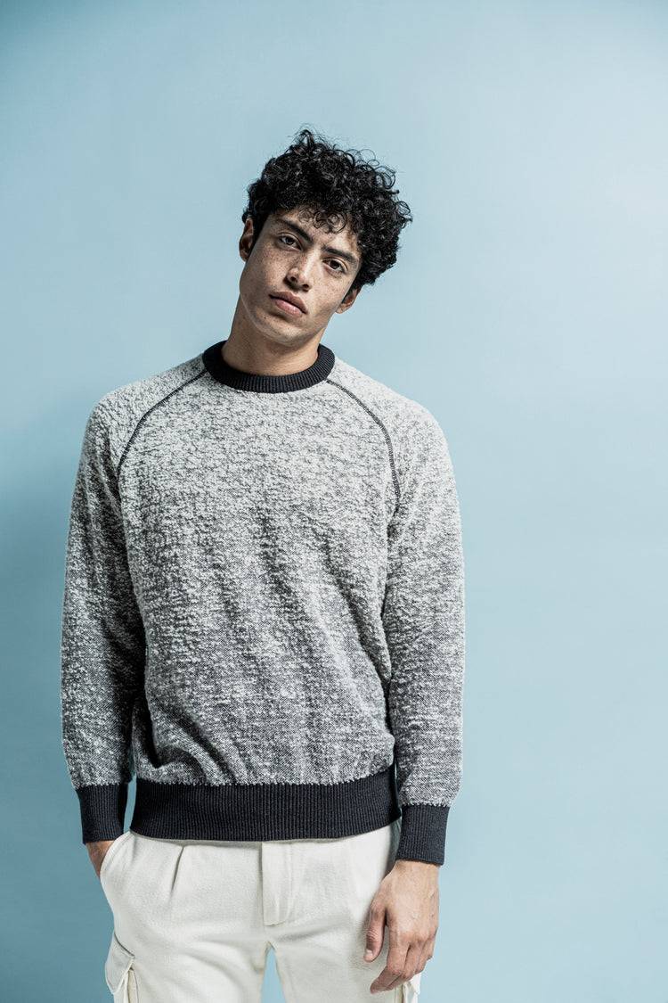 Phil Petter Rundhals-Pullover aus Merino-Bouclé, Relaxed Fit 50% Rabatt für begrenzte Zeit
